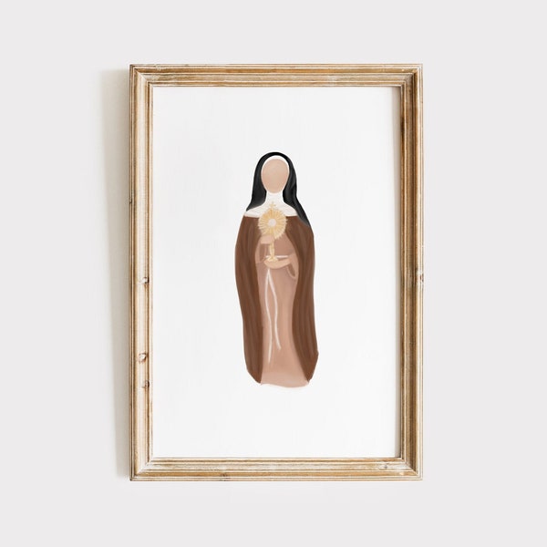 St. Clare of Assisi Print Digital Download | Saint Print, Catholic Art Prints, Catholic Gifts