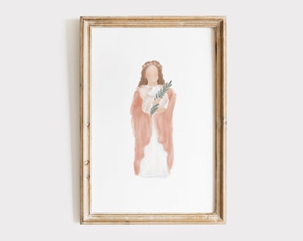 Santa Inês Imprimir Download Digital | Impressão de santo, impressões de arte católica, presentes católicos