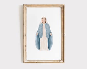Our Lady of Grace Print Digital Download | Marian Art, Blessed Mother Art, Virgin Mary Art, Catholic Art Prints, Catholic Gifts