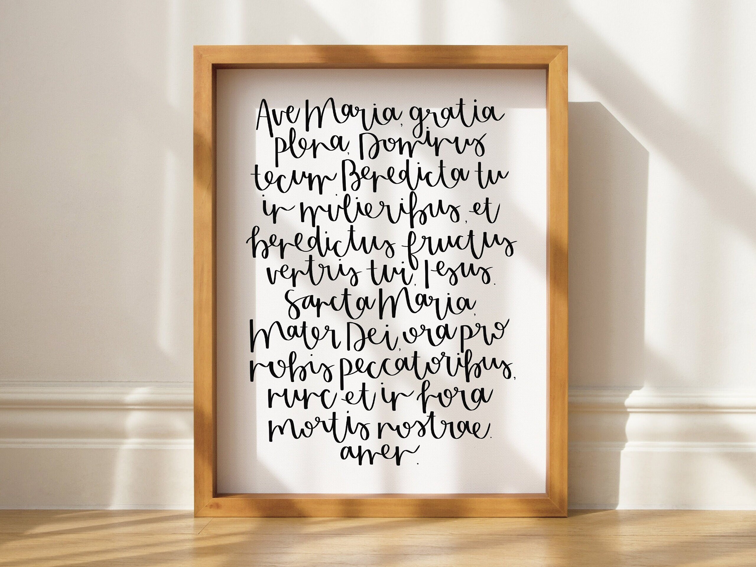 Ave Maria Prayer Print Digital Download | Hail Mary, Catholic Prayer ...