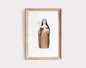 St. Colette of Corbie Print Digital Download | Saint Print, Catholic Art Prints, Catholic Gifts