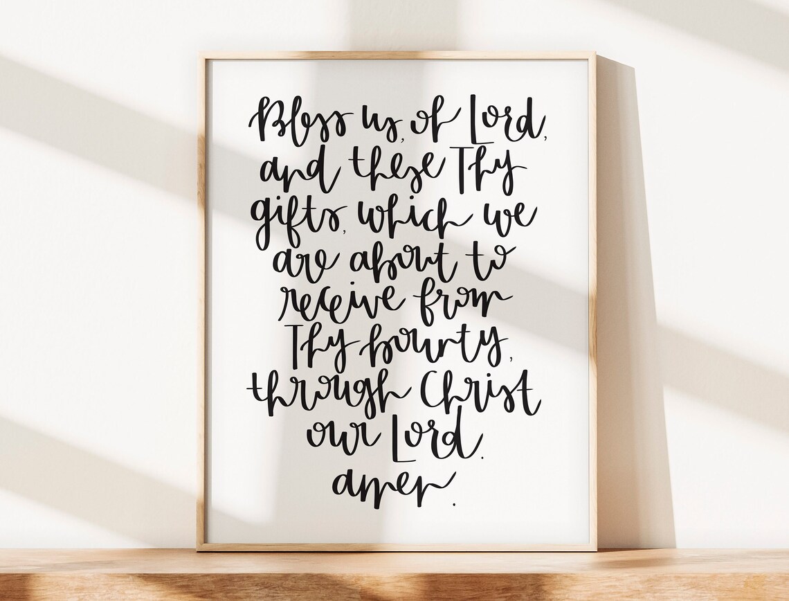 Prayer Before Meals Digital Download | Bless Us Oh Lord, Catholic ...