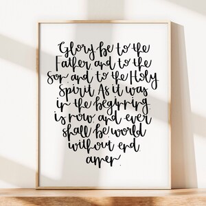 Glory Be Prayer Print Digital Download | Catholic Prayer Print ...