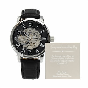 Mens Openwork watch, Mens Watch, Mens gift, Gift for son, Wedding gift for son, Wedding gift from mom