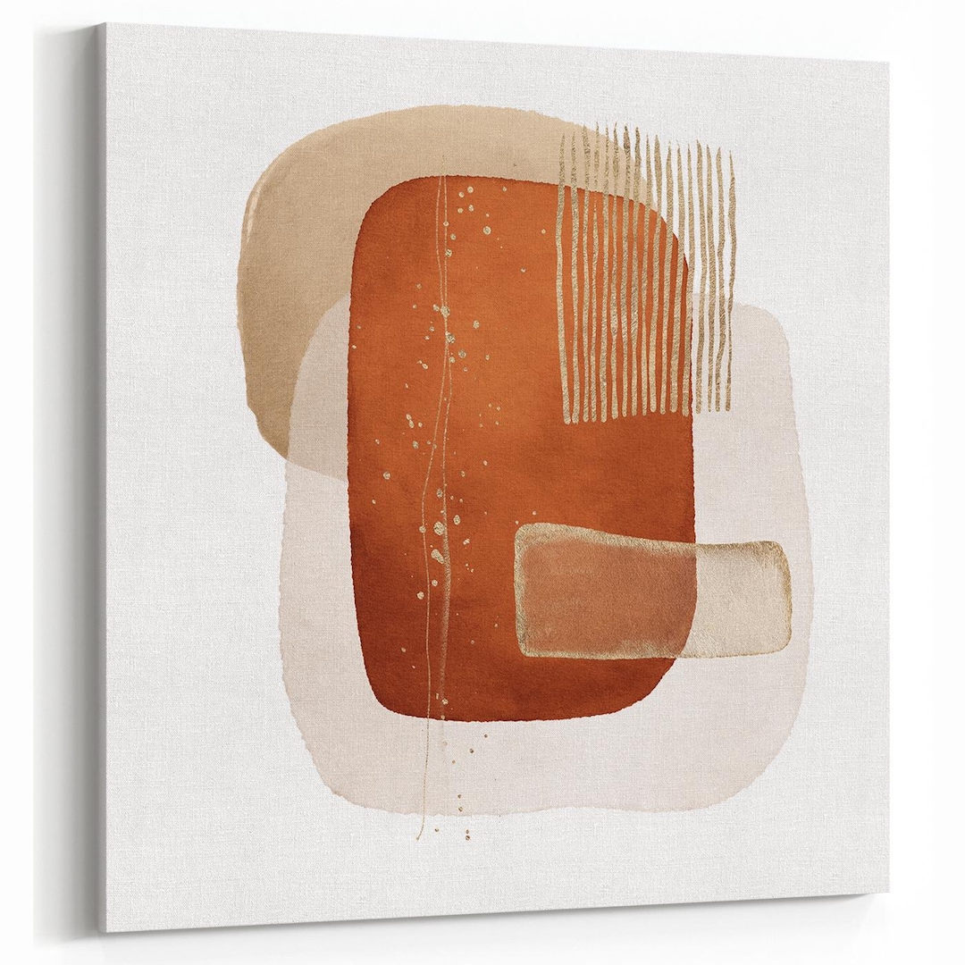 Abstract Wall Art Print Terracotta Gold Minimalist Canvas | Warm Earth ...