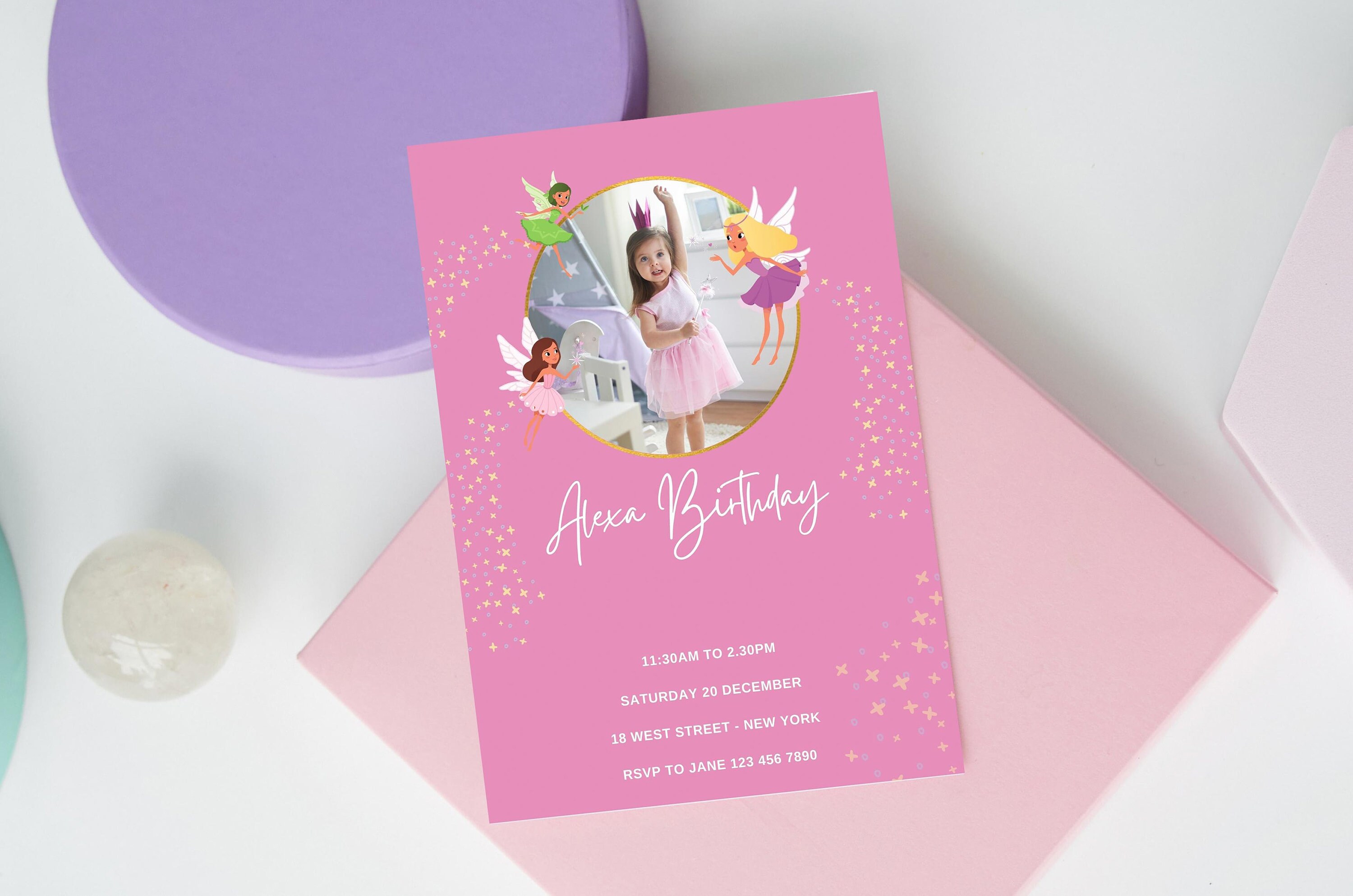 Custom Birthday Party Invitation on 5x7 Inch Cards