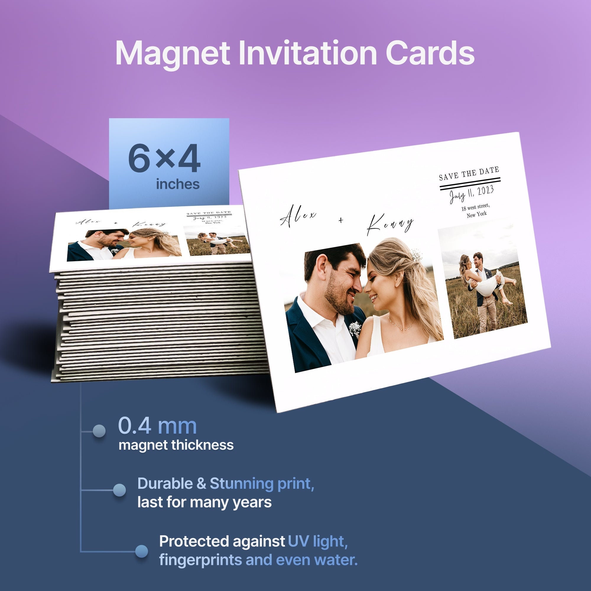 Custom Wedding Invitation on Magnet 4x6 Inch Magnetic Save the Date Custom Wedding Invitation on Magnet 4x6 Inch Magnetic Save the Date