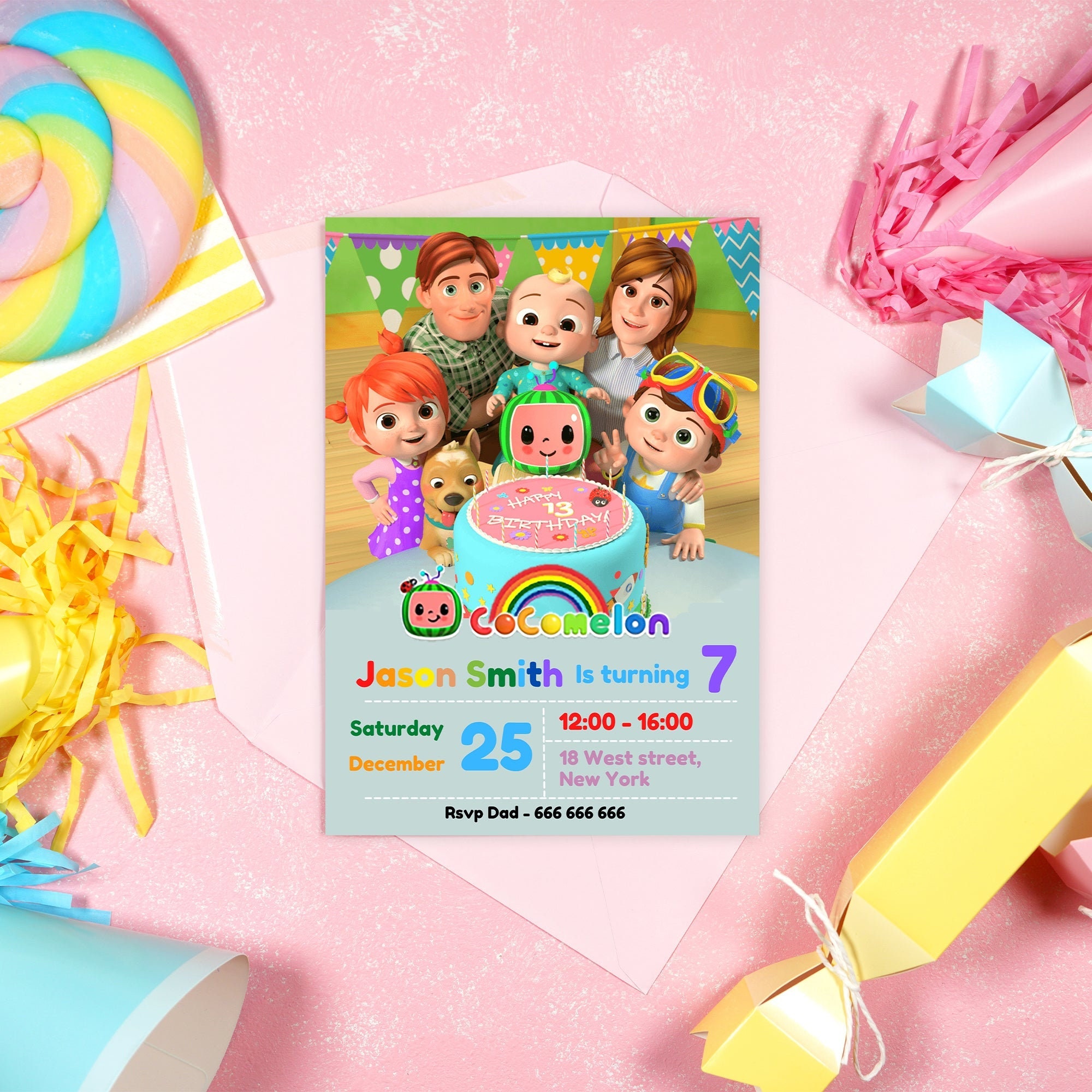 Custom Birthday Party Invitation on Magnet | 5x7 Inch Magnetic Cards ...