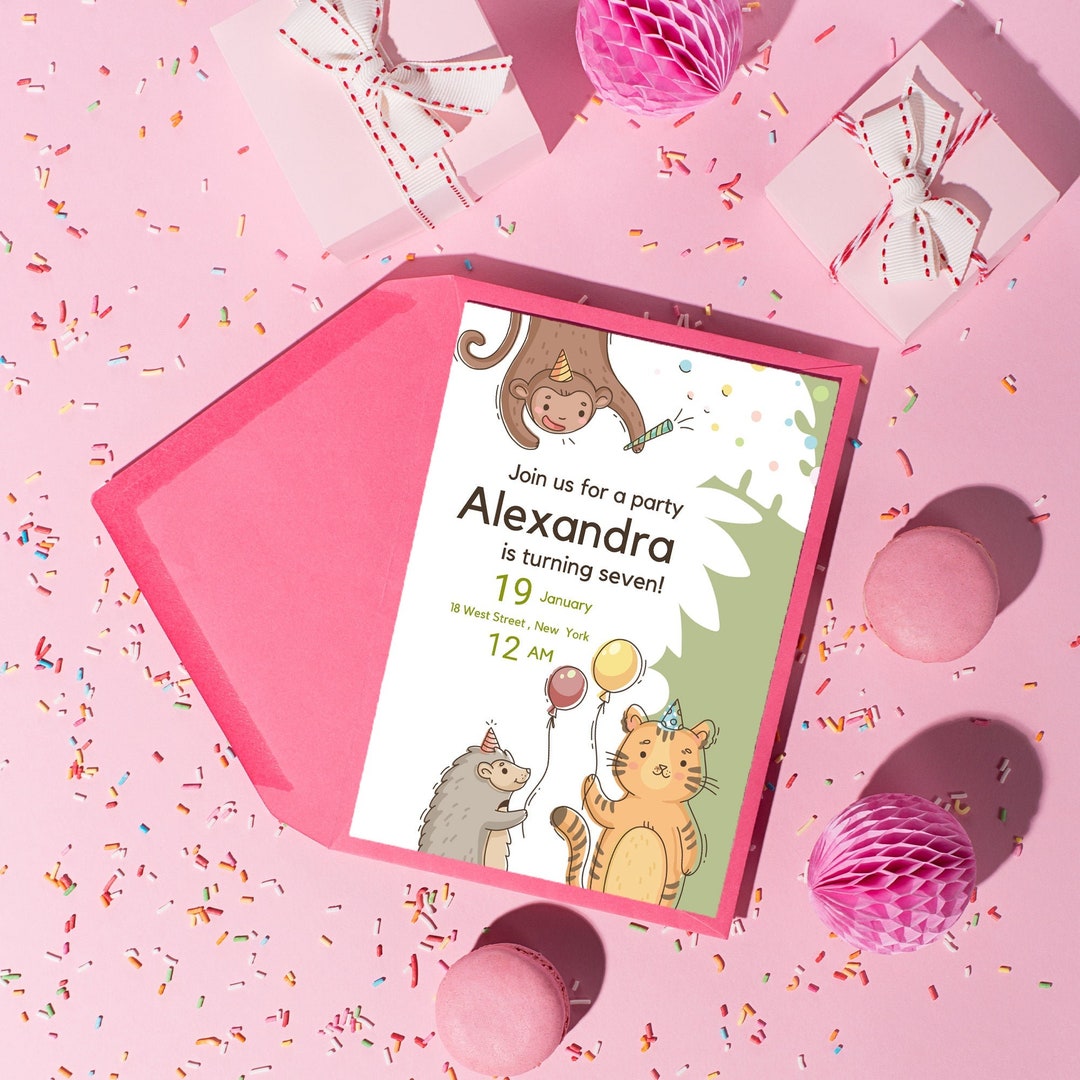 Custom Birthday Party Invitation on 5x7 Inch Cards