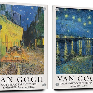 Van Gogh I Set of 2 Panels | Famous art | Tempered Acrylic Glass Wall Décor | Home and Office design | Housewarming Gift | Wall hanging