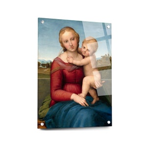Raphael&#39;s The Small Cowper Madonna | famous art | Tempered Acrylic Glass Wall Décor | Decoration for Home or Office | Wall hanging | Gift