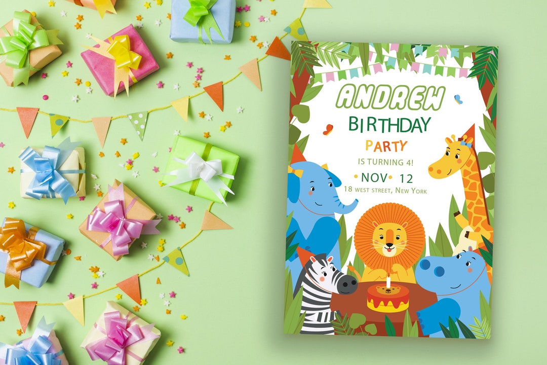 Custom Birthday Party Invitation on 5x7 Inch Cards