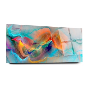 Neon Light Tempered Glass Wall Art | large Wall art | Glass printing | Interior Design | Housewarming gift | Abstract | Glass decor