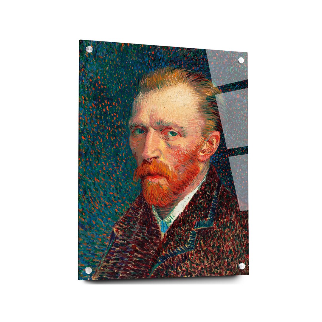 Vincent Van Gogh's Selfportrait Famous Art Tempered Acrylic Glass Wall