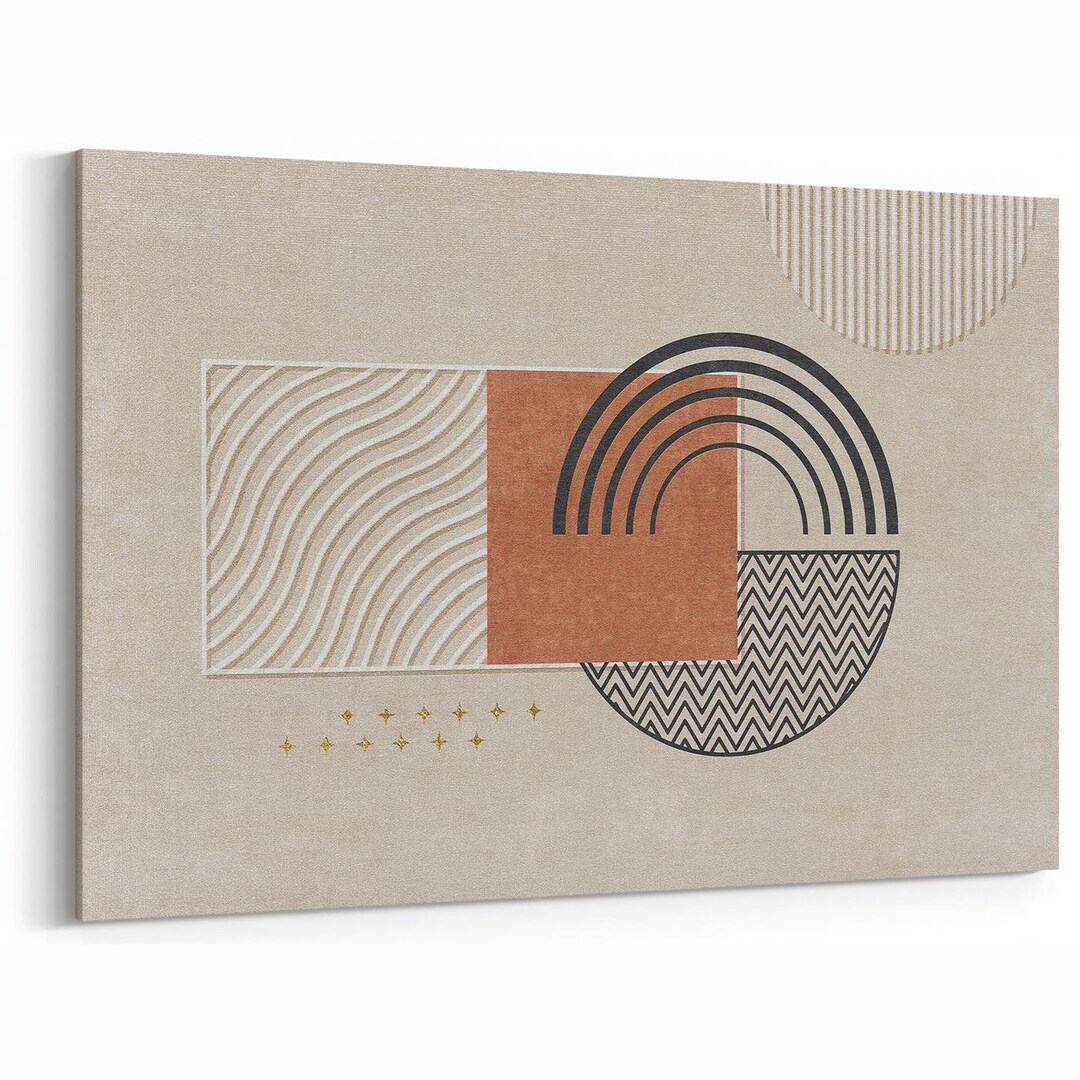 Abstract Wall Art Print | Mid Century Modern Geometric Boho Canvas ...