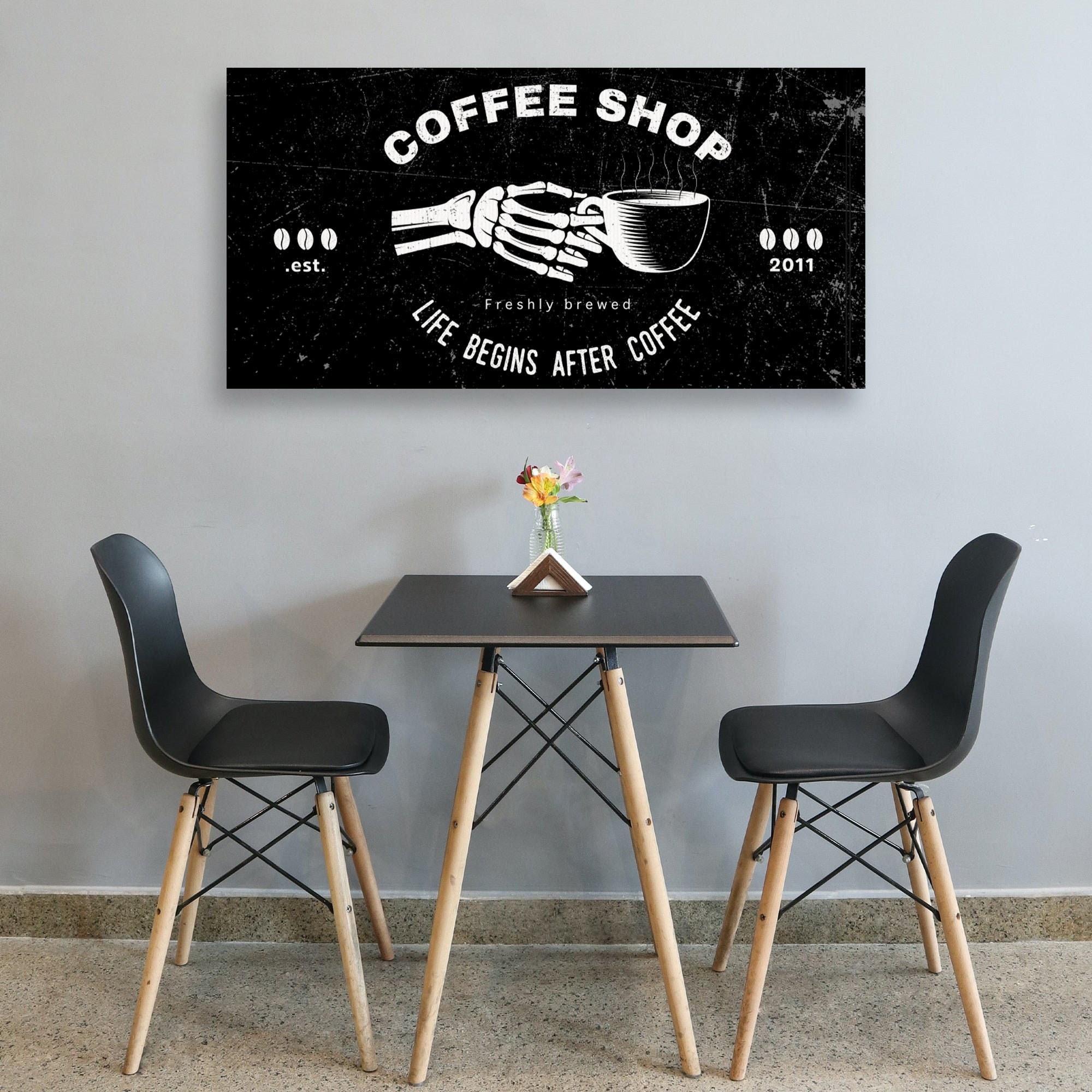 Coffee Shop Sign Custom Text Home Sign Modern Wall Art, Living Room