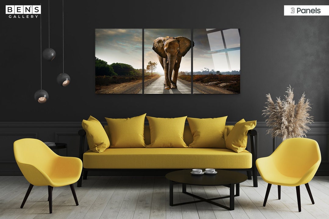 Elephant Decor Living Room Decor Office Design Tempered Acrylic Glass