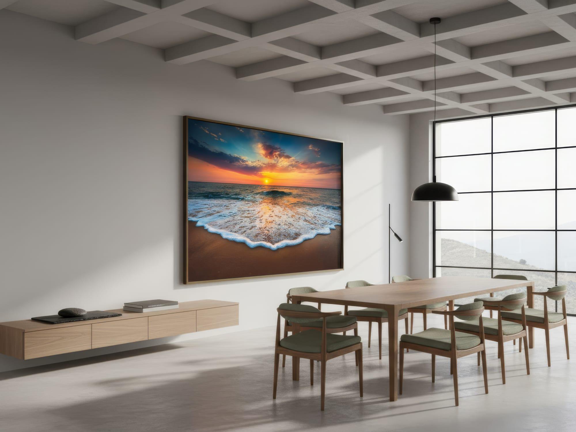 Sunset Beach Wall Art Print | Ocean Waves Canvas | Coastal Photography ...