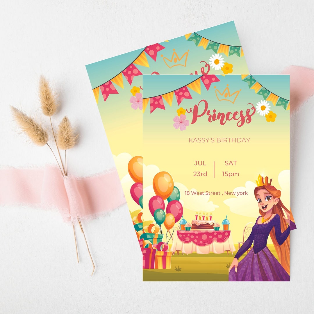 Custom Birthday Party Invitation on 5x7 Inch Cards