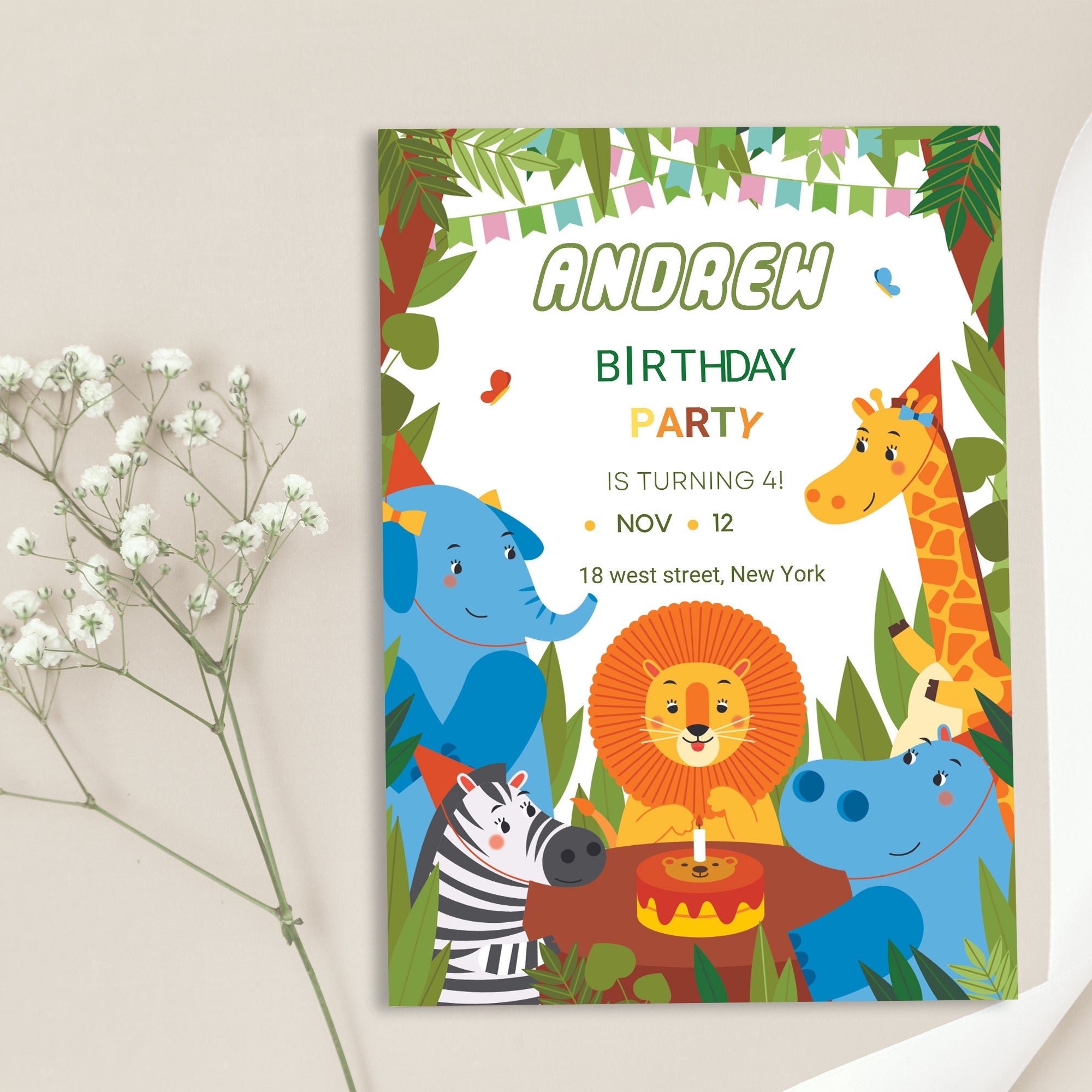 Custom Birthday Party Invitation on Magnet | 5x7 Inch Magnetic Cards ...
