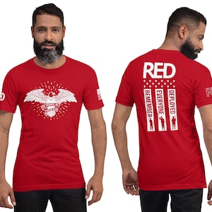 ED RED Friday Shirt, Remember Everyone Deployed Shirt, On Fridays We Wear Red, Patriotic Shirt, Emergency Department Version