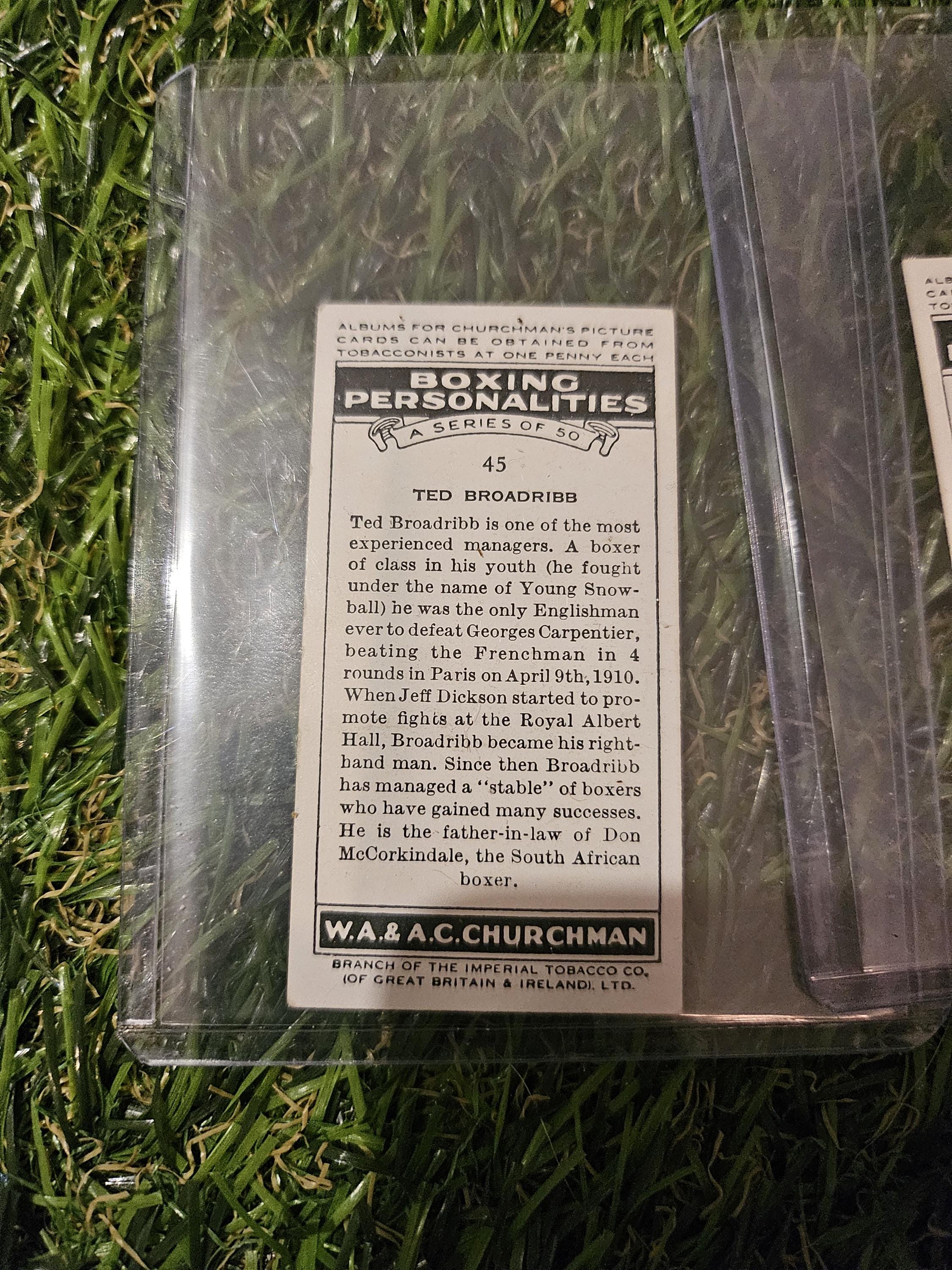 1938 W.A. & A.C. Churchman Boxing Personalities cards