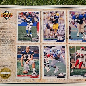 Limited Edition Upper Deck football promo sheet