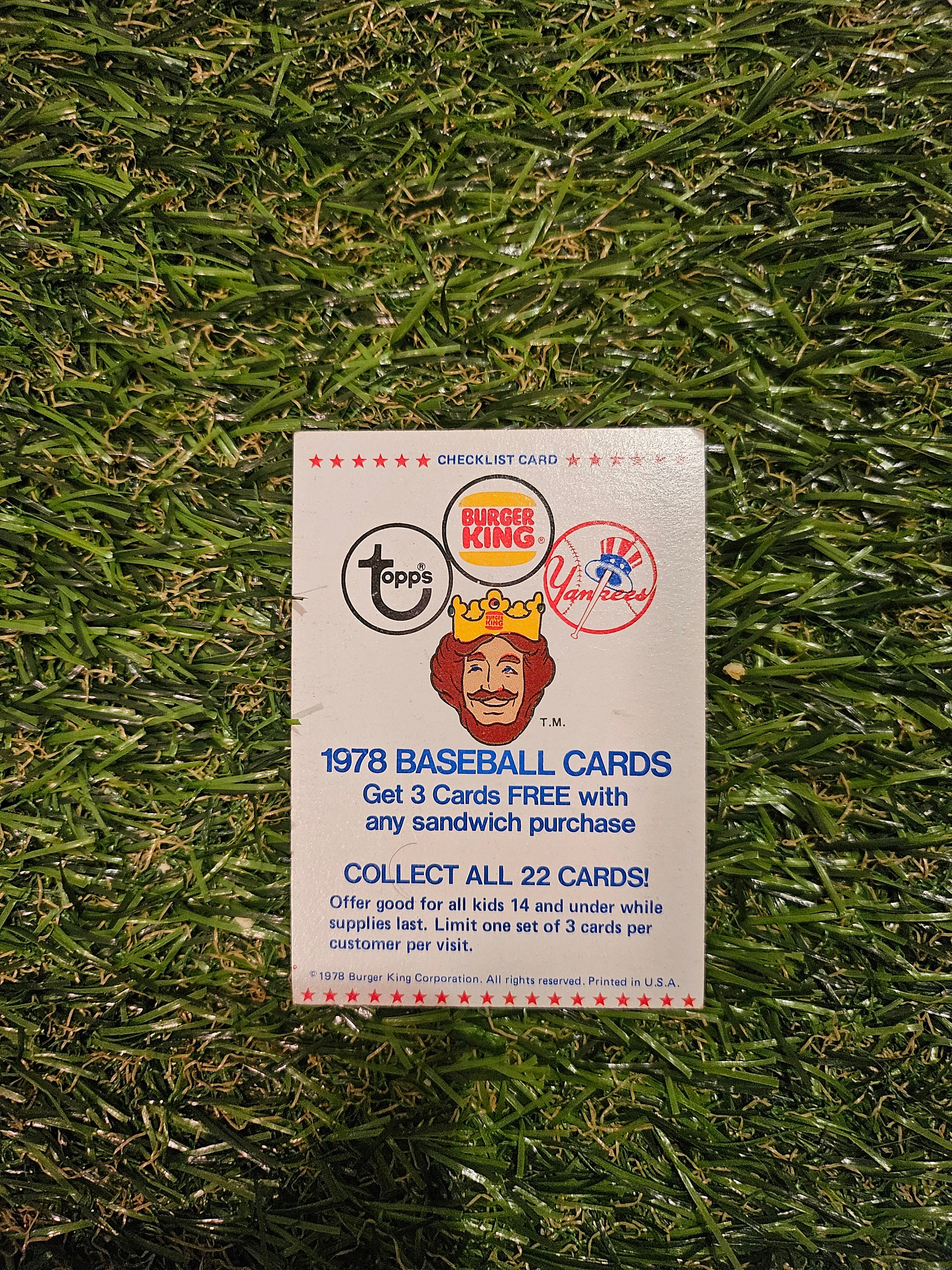 1978 Topps Burger King Cards - Etsy