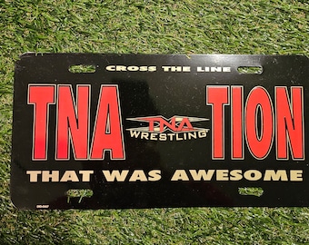 TNA wrestling license plate + Program + cards