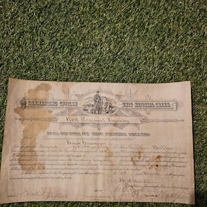 Historical National Guard document from the 1800s