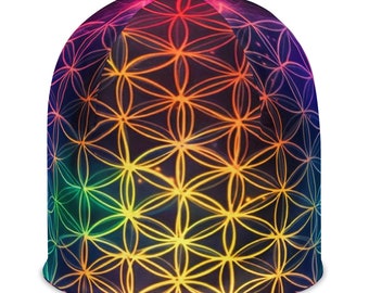 Mystic Flower of Life Hat for Music Festivals and Occult Enthusiasts - Add some mystical charm to your festie outfit with this colorful hat