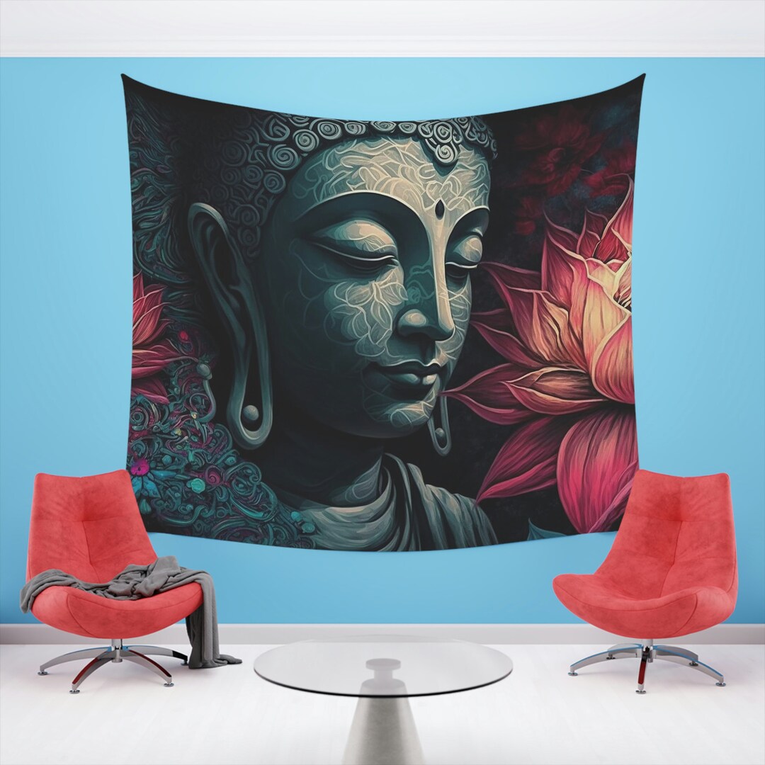 Blissful Buddha Meditation Tapestry Serene Wall Art for Yoga Studio or