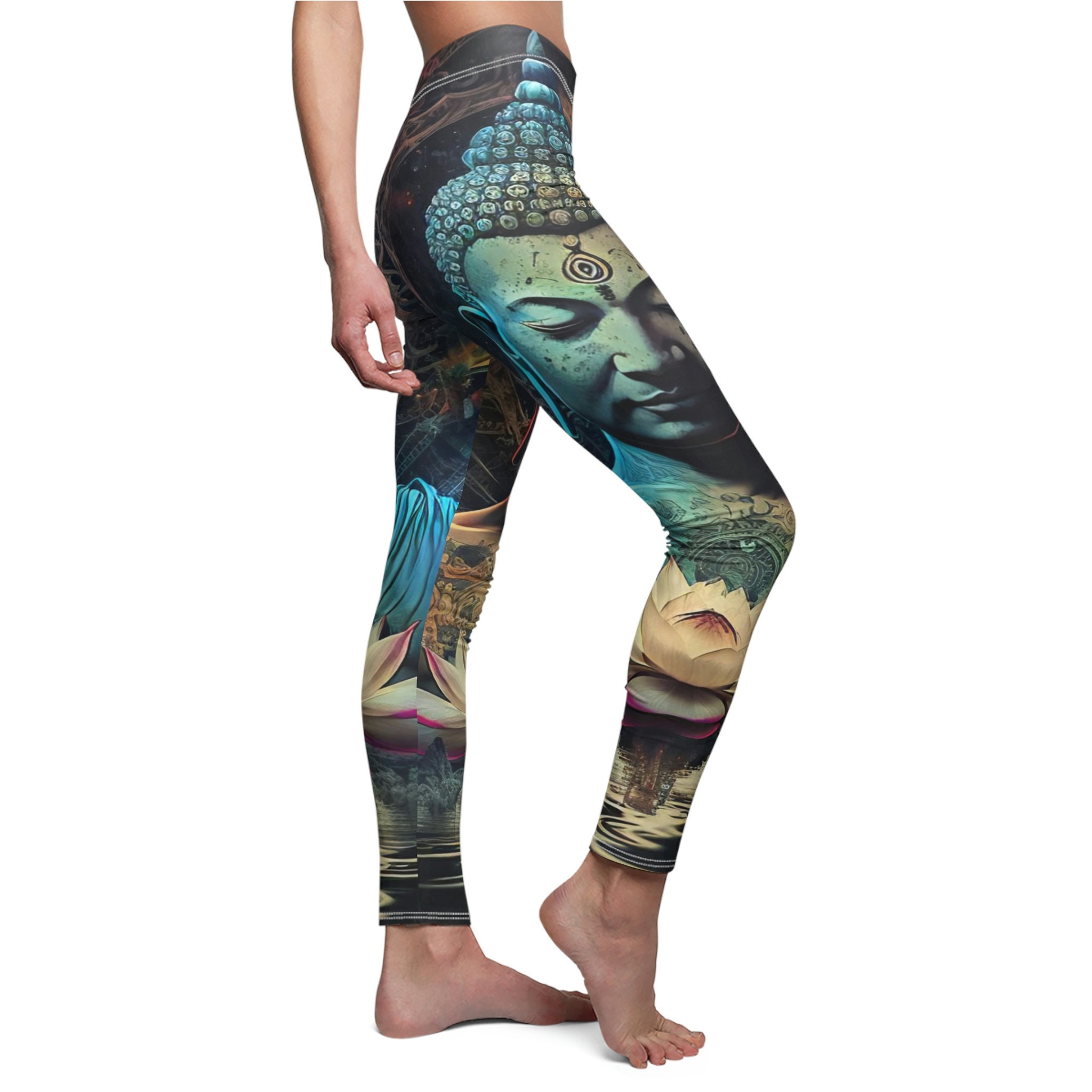 Zen Water Garden Eco-Friendly Women's Printed Yoga Leggings