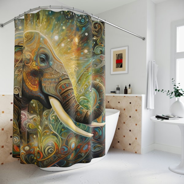 Elephant Shower Curtain Etsy