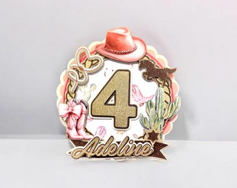 Cowgirl theme cake topper