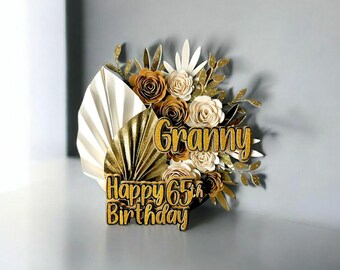 Floral Palm Cake Topper