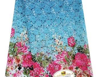 Blue Guipure Lace Fabric: Colorful Floral Embroidery, African Fashion - By The Yard