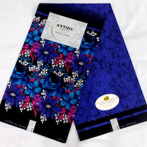 Floral African Wax Print Fabric: 100% Cotton Sewing Fabric