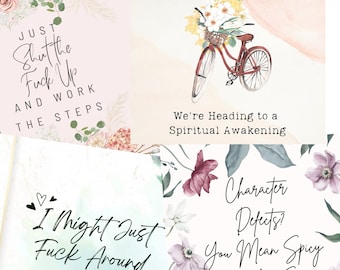 Cussing 12 Step Affirmations - Cropped Digital Image Files  - Al-Anon Alcoholics Anonymous NA OA - Recovery