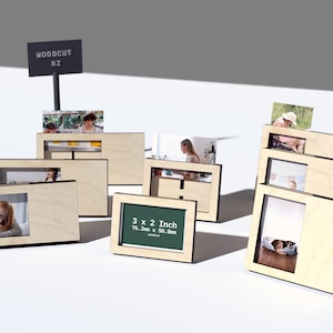 Laser Cut Slot In Bilderrahmen - 3 x 2 Foto - Laser Cut Holz Bilderrahmen - Vektor DXF-Dateien für das Laserschneiden von Holz - Glowforge