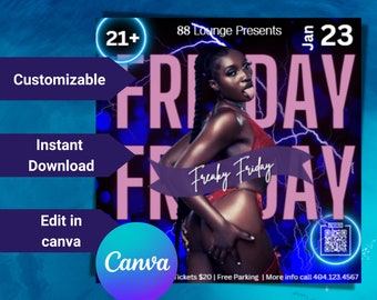 Party Invitation, Club Flyer, Club Party Flyer, Friday Night Party