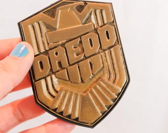 Judge Dredd Cosplay Badge made of Recycled Print Material
