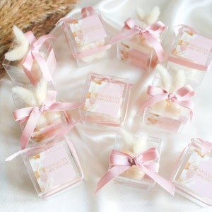 50pcs Bubble Cube Candle, babyshower Candle,Engagement Gift Customizable,Wedding Candle Favors for Guests, Personalized Candle, small candle image 1