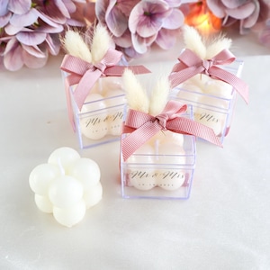 50pcs Bubble Cube Candle, babyshower Candle,Engagement Gift Customizable,Wedding Candle Favors for Guests, Personalized Candle, small candle