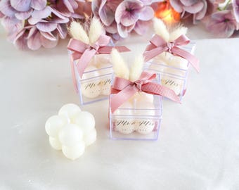 quinceanera favors, Bubble Cube Candle Favors: Personalized Wedding, Shower Gift (50pcs)    Custom Wedding Gift for Guests, wedding favors