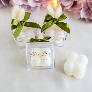 Wedding Favor Bubble Candle: Personalized Bulk Beeswax Candle