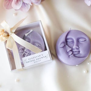 Moon Face Soy Wax Candle Favors: Wedding, Shower, Party Gifts