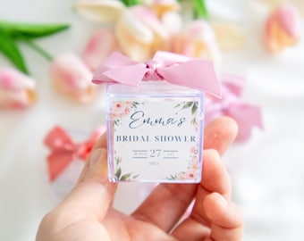 Small Bubble Candles with Personalised Cream Tags | Wedding Favours | Unscented Candles | Custom Bubble Cube Candles | Wholesale Favours