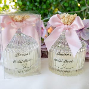 Personalisierte Hochzeitskerze Gastgeschenke: Glasbox, individuelles Etikett
