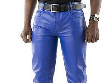 RB Simone leather pant in royal blue  shopatanna